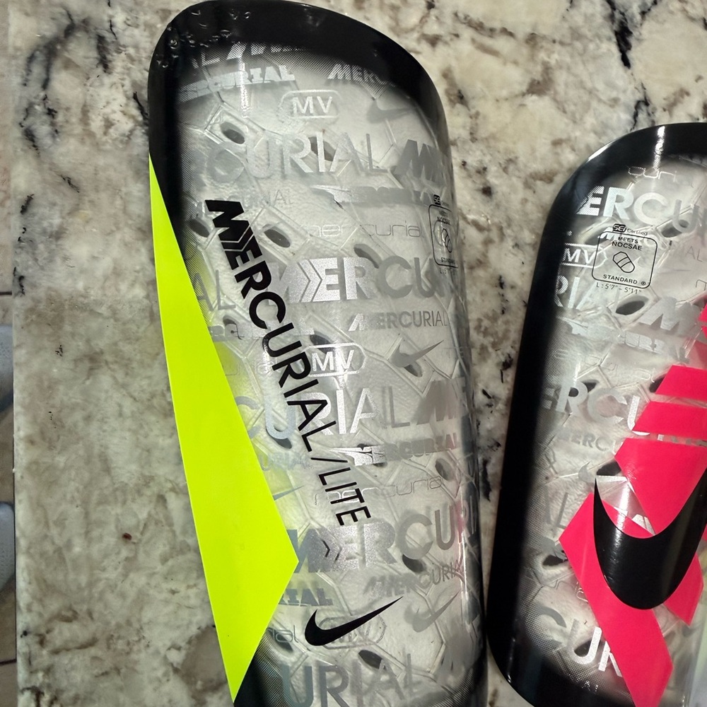 Nike Mercurial Lite Shin Guards - Neon Yellow, Hot Pink & Black (unisex) - Picture 2 of 7